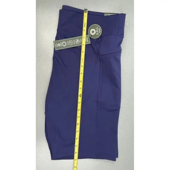 RAG Plus Navy Blue Womens High Waist 9" Inseam Shorts Stretch Zip Pockets 3X - Picture 4 of 11